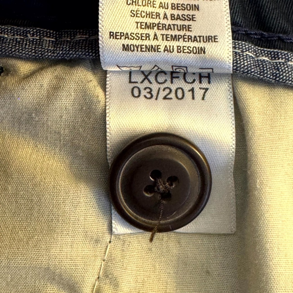 Men Chino Shorts Size 32 Blue Mid Rise Flat Front Classic Casual Zip Fly - Picture 4 of 5
